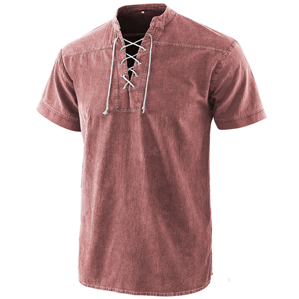 Medieval Short Sleeve Lace-Up Tunic