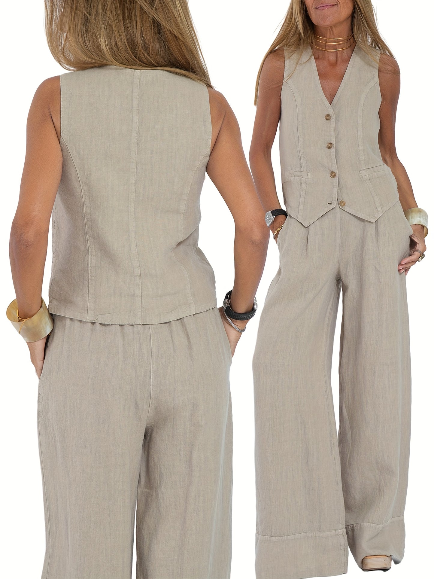 Calerra Vest & Wide-Leg Set
