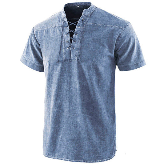 Medieval Short Sleeve Lace-Up Tunic