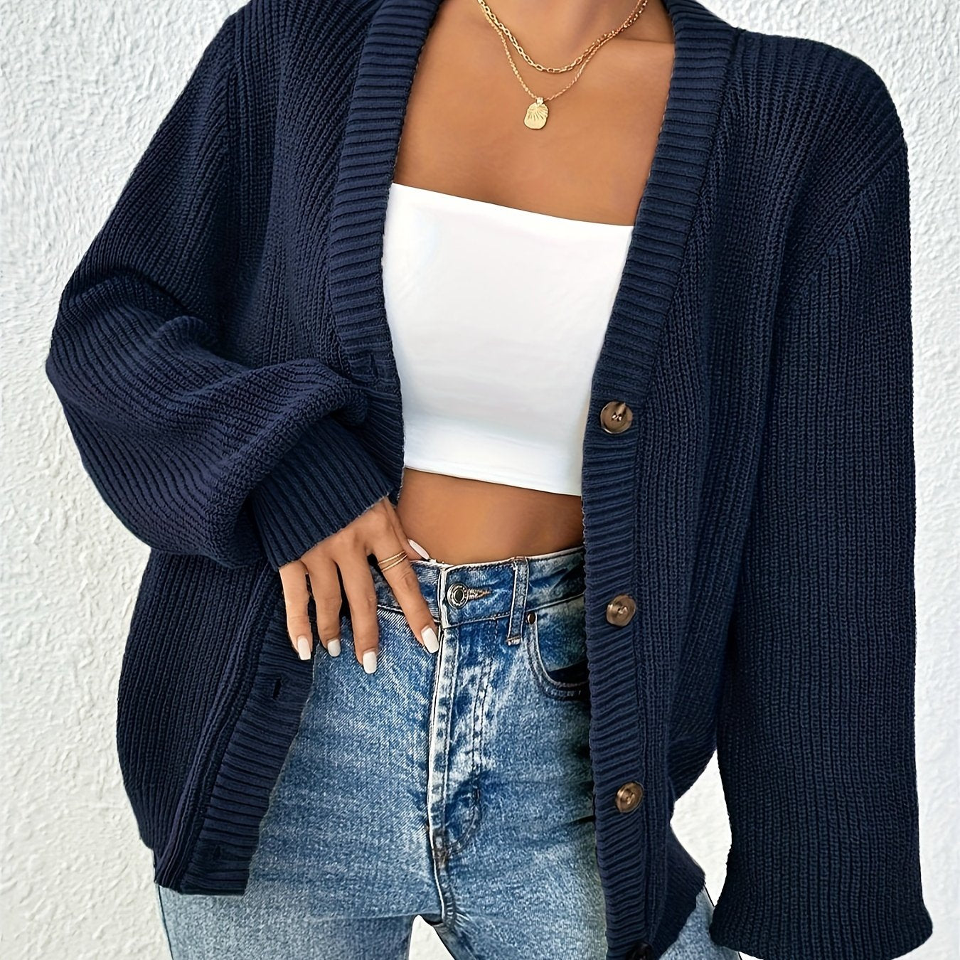 Patterned Elegance Knitted Cardigan
