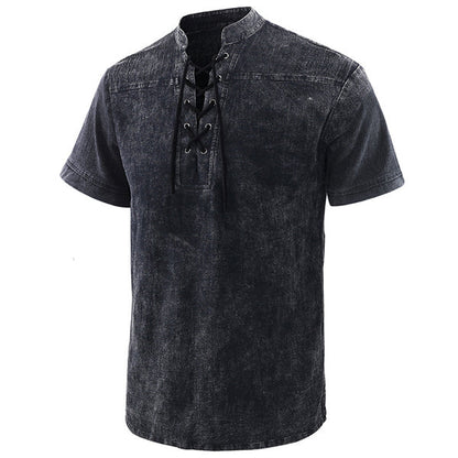 Medieval Short Sleeve Lace-Up Tunic