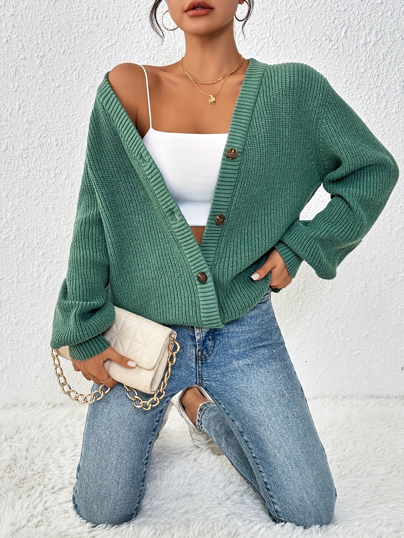 Patterned Elegance Knitted Cardigan