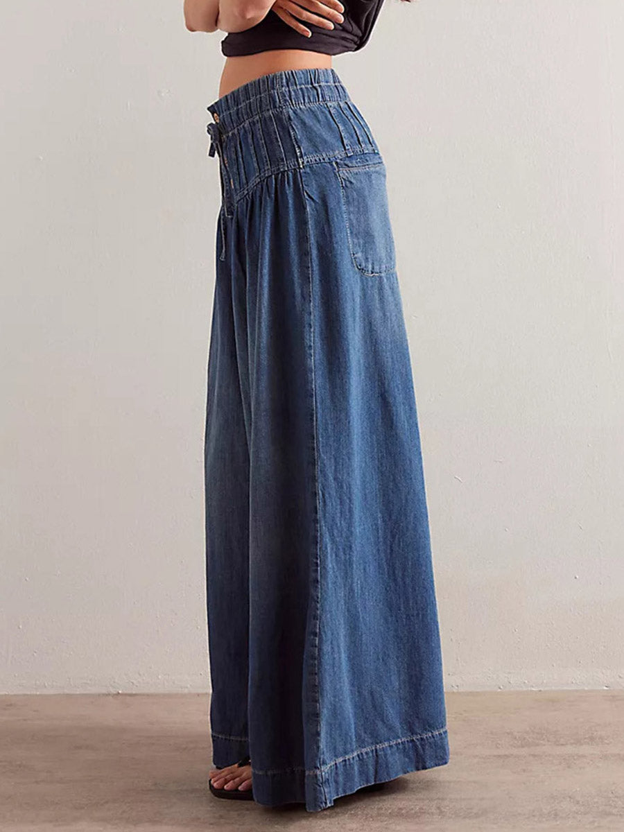 Isla Wide-Leg Denim Trousers