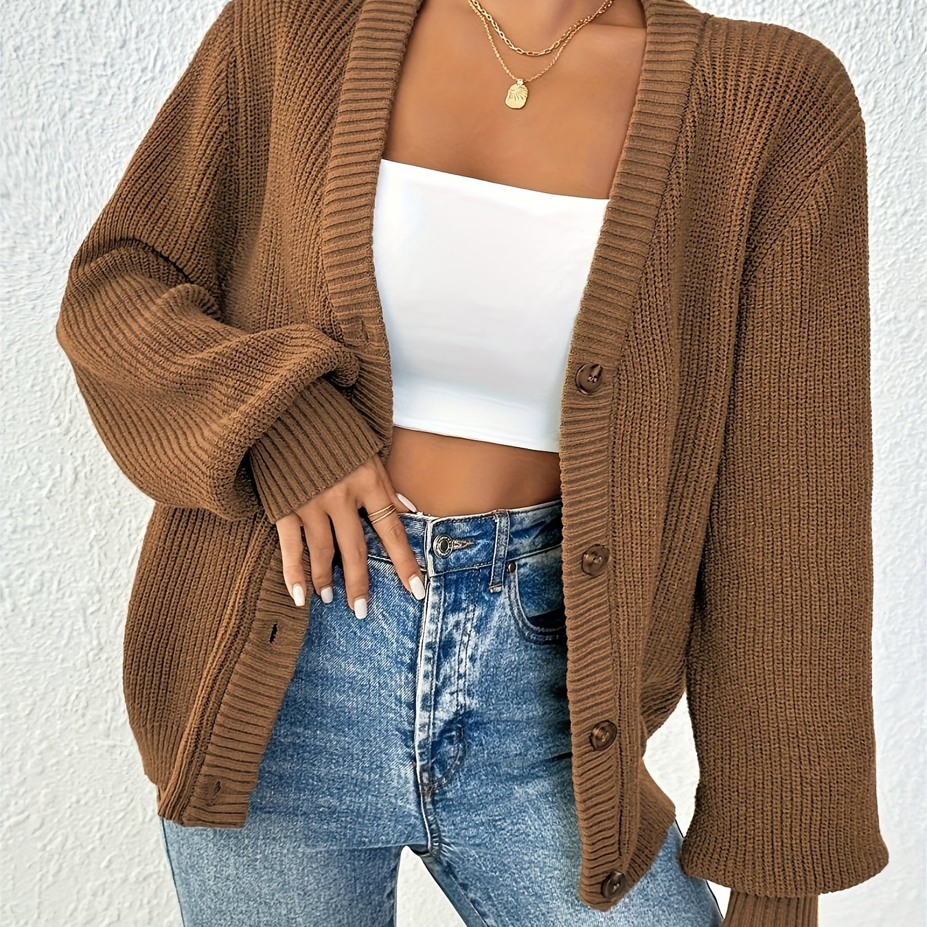 Patterned Elegance Knitted Cardigan