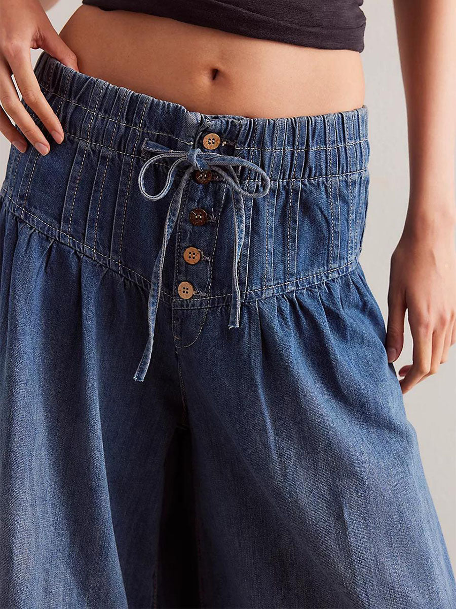 Isla Wide-Leg Denim Trousers