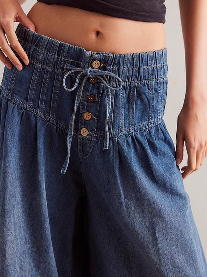 Isla Wide-Leg Denim Trousers