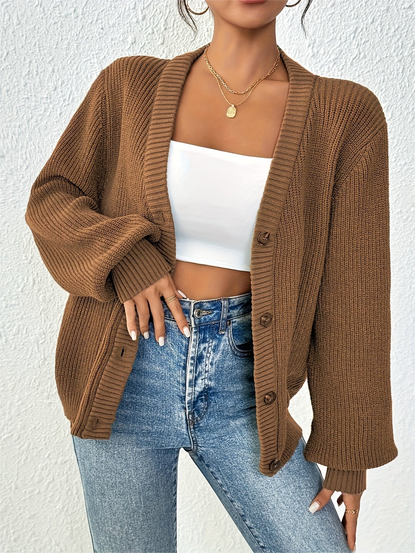 Patterned Elegance Knitted Cardigan