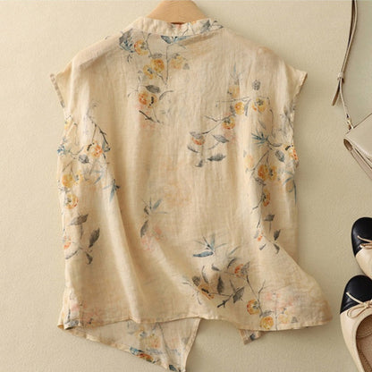 Adele Linen  Florals Blouse