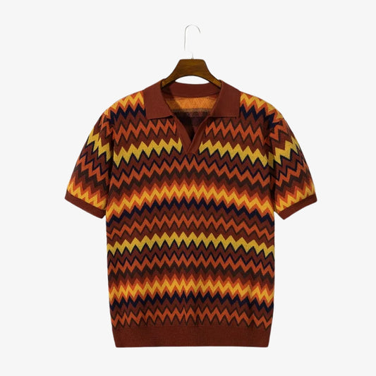 Retro Chevron Knit Polo