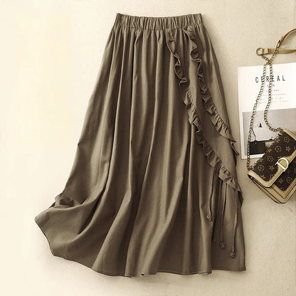 Melissa Linen Ruffle Skirt