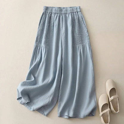 Clara Pintuck Linen Trousers