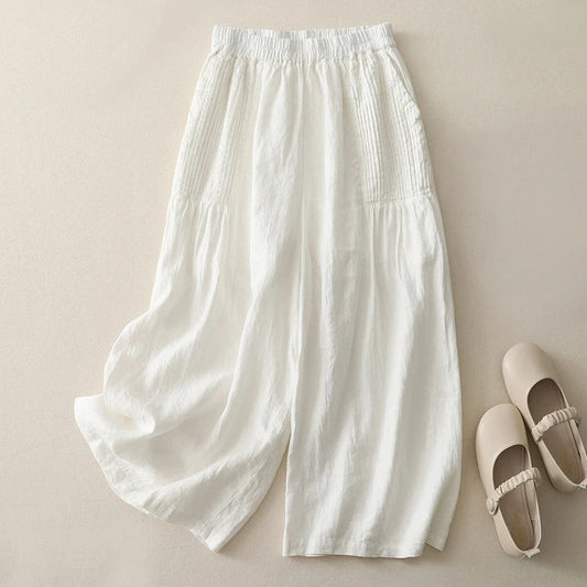 Clara Pintuck Linen Trousers