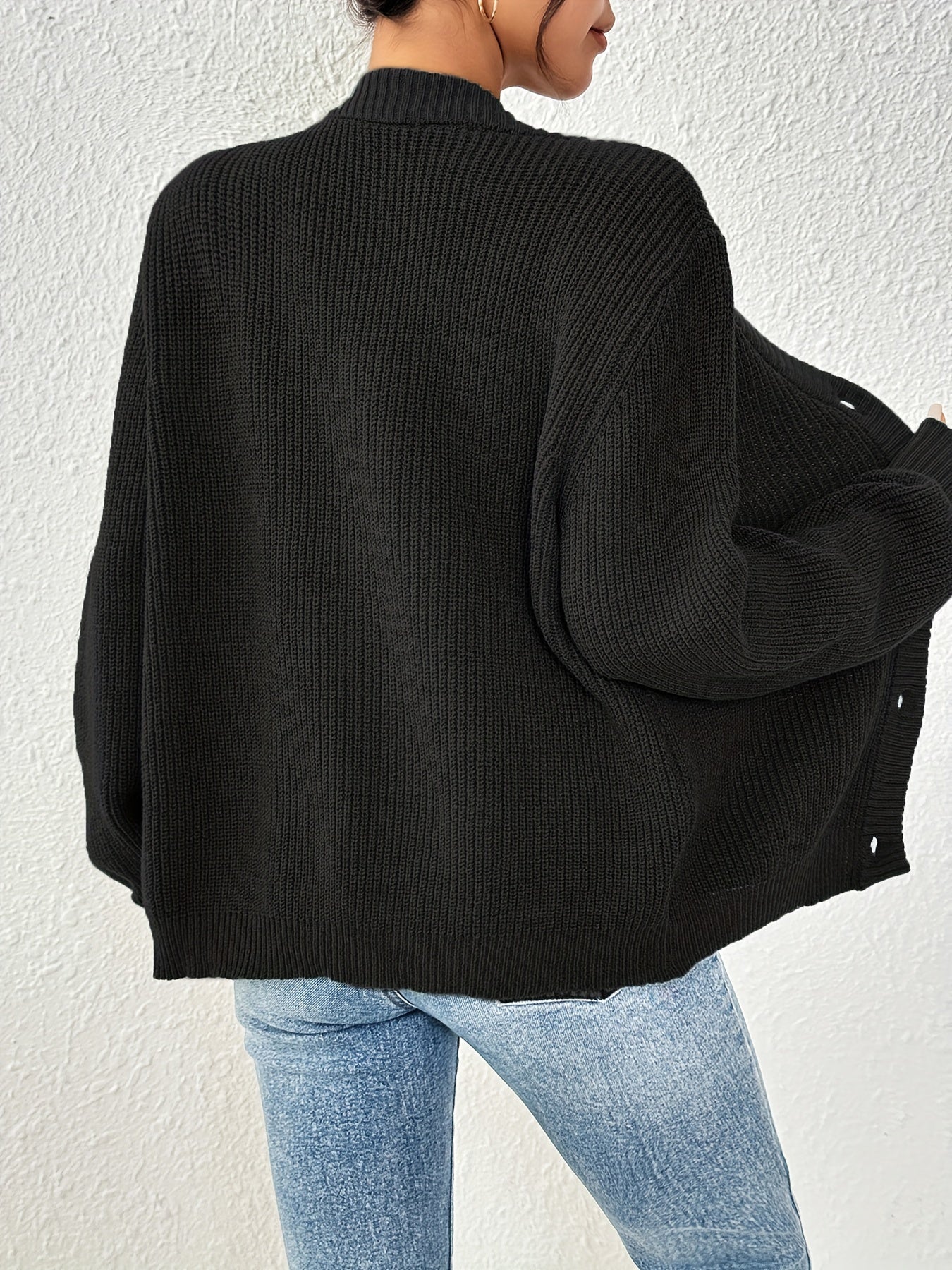 Patterned Elegance Knitted Cardigan