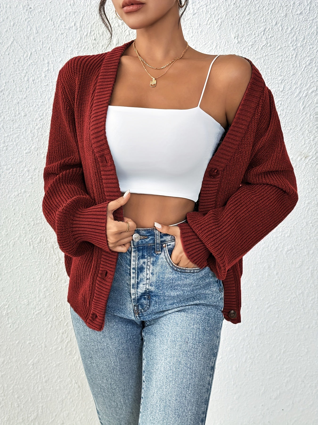 Patterned Elegance Knitted Cardigan